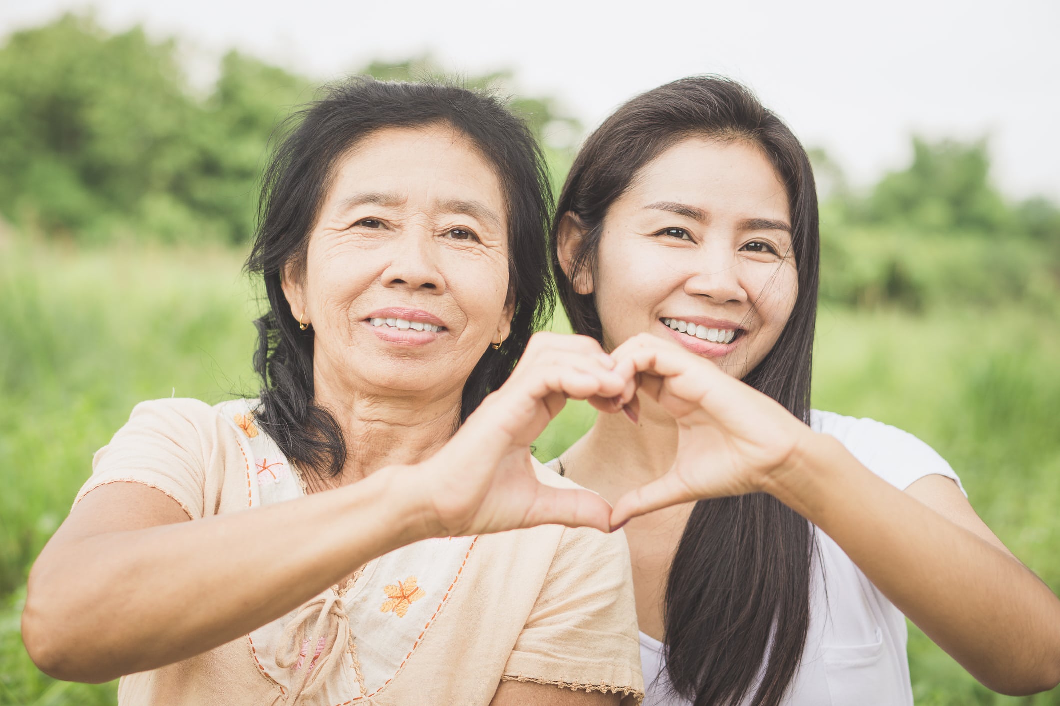 Happy mother and daughter