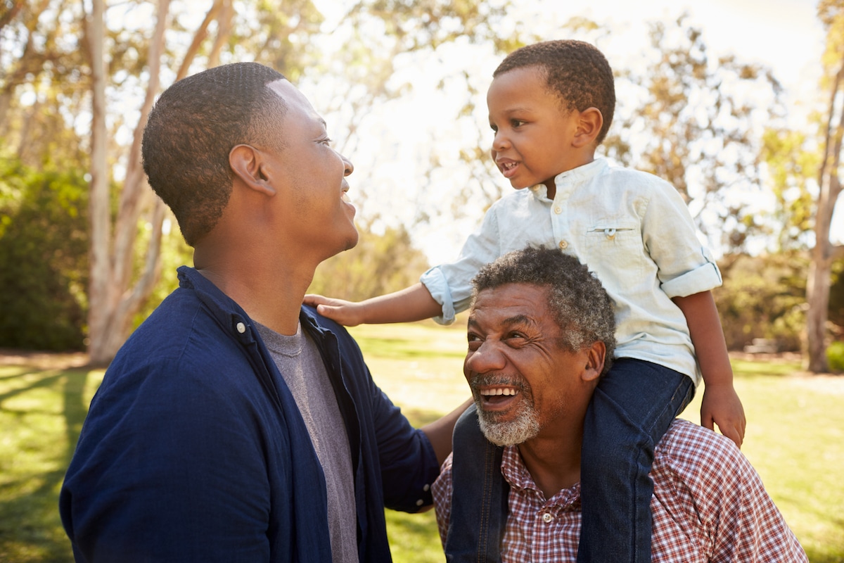 3 generations of men - grandpa, dad and son