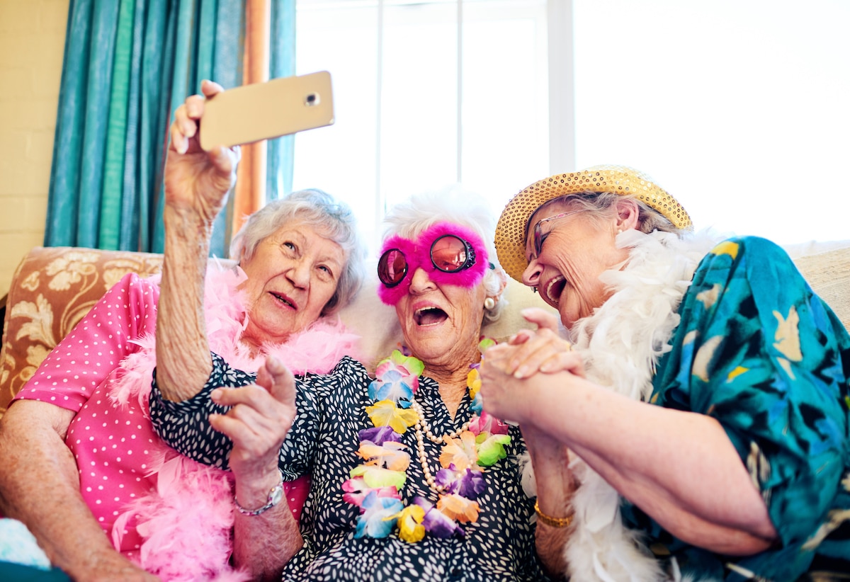 Elderly Women Taking Selfie