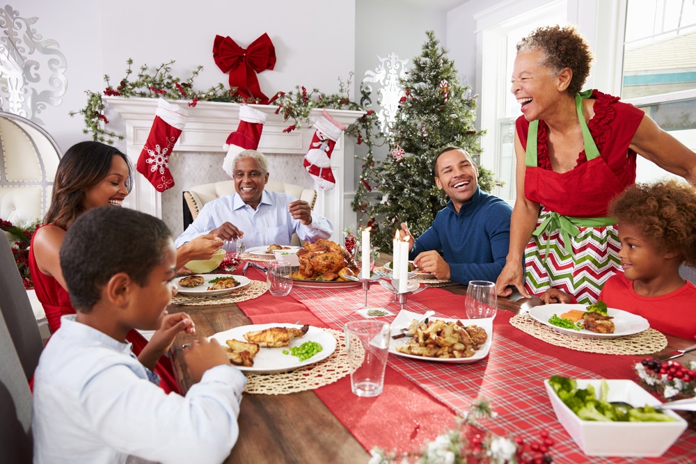 Family enjoying holiday dinner