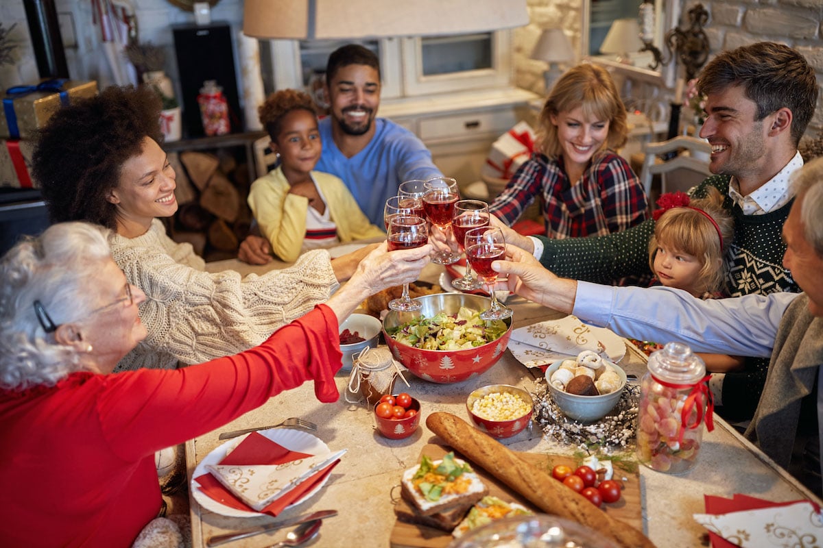 Family celebrating christmas.