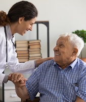 Thankful mature sick man holding nurse hand appreciating for help Malnutrition…Sarcopenia…Dysphagia…Are you making the clinical connections? – Webinar