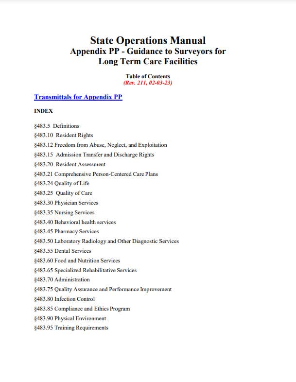 CMS State Operations Manual Appendix PP Guidance to Surveyors for